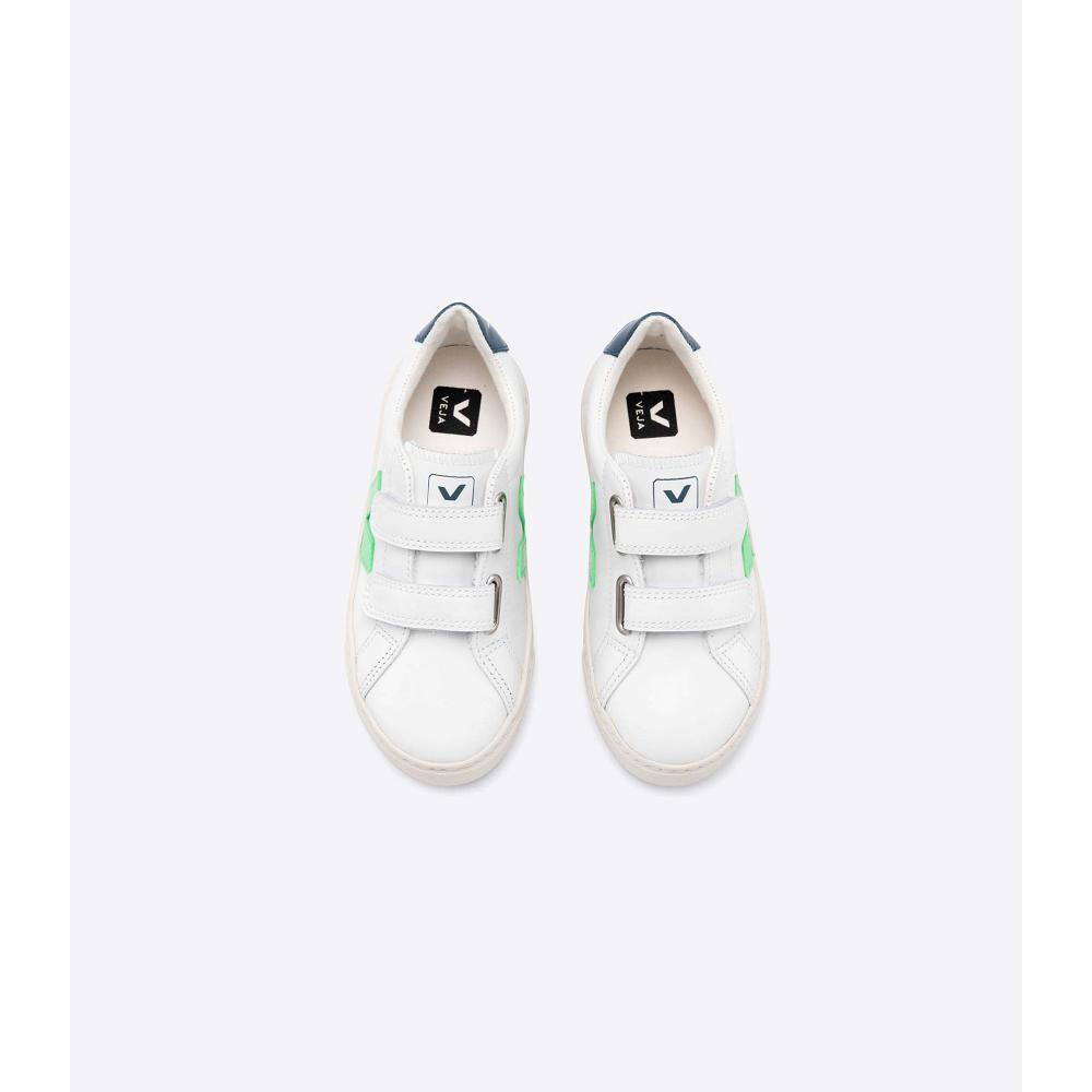 Veja ESPLAR LEATHER Tenisky Detske White/Green | SK 816EBC